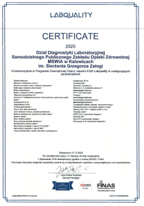 Certyfikat Laboratorium